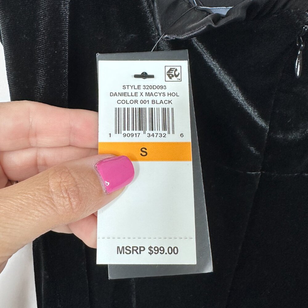 2/$30 NWT Danielle Bernsten Velvet Mini Ruffle Apron Cocktail LBD #A1591- 92 - Picture 8 of 9